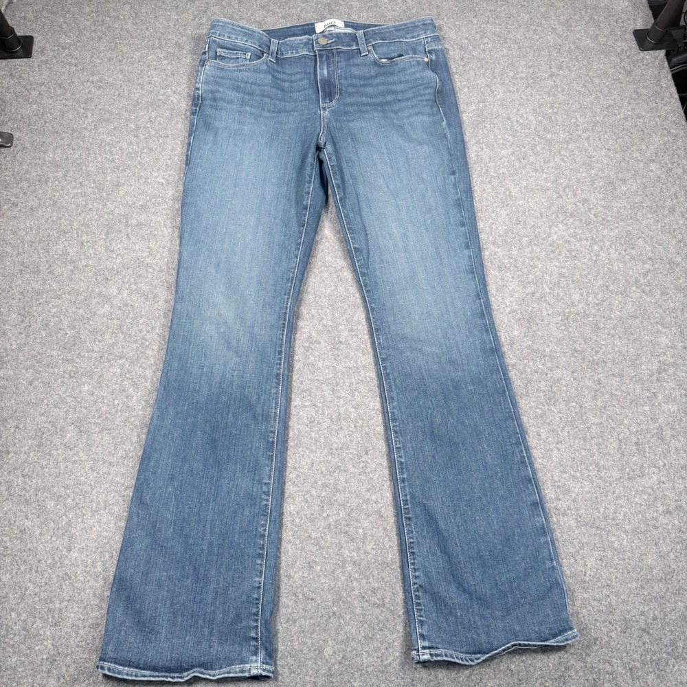 Paige Manhattan Bootcut Jeans Size 31 Medium Wash Stretch Denim Indigo